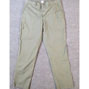 Gap Girlfriend Khaki Pants Women Size 10 Olive Green Stretch Chino